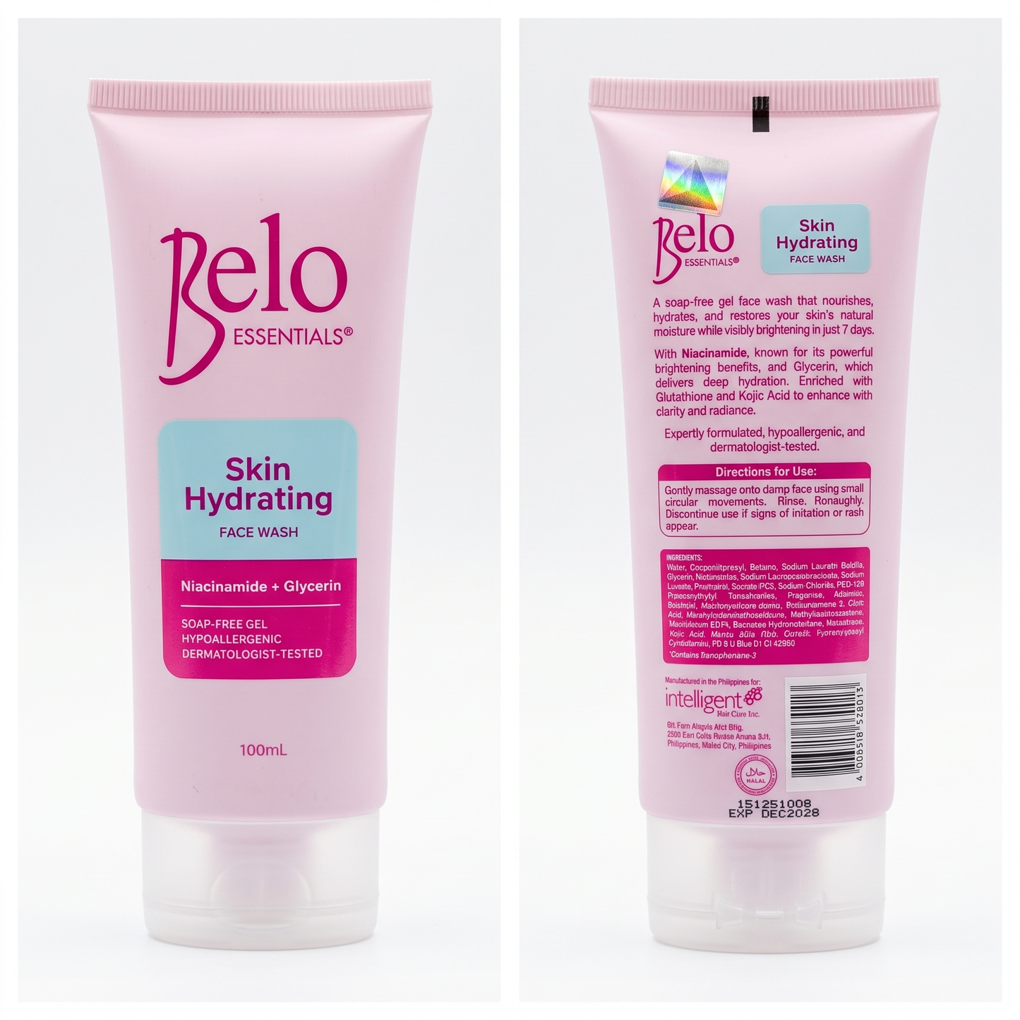 BELO ESSENTIAL SKIN HYDRATING WHITENING FACE WASH 100ML
