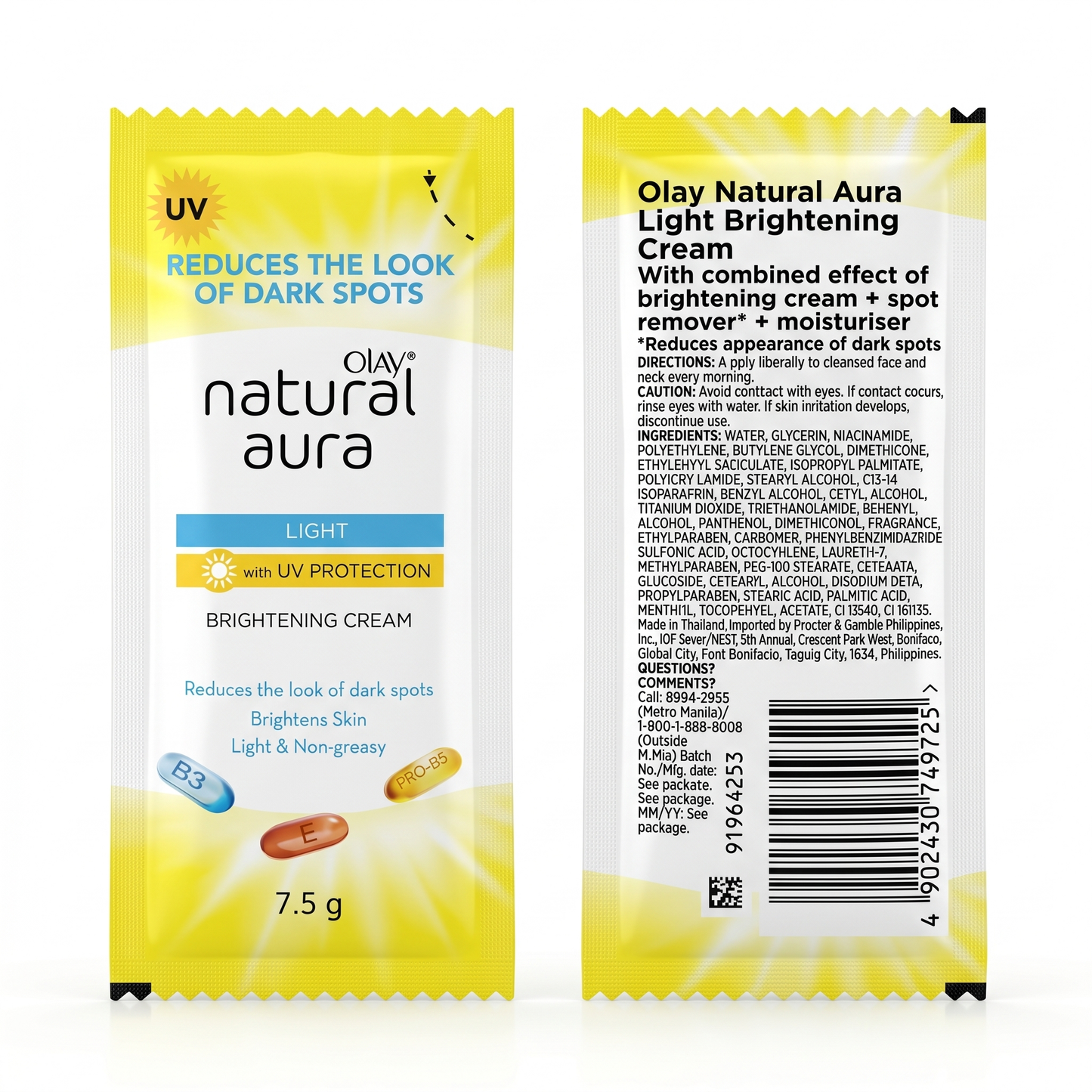 OLAY NATURAL WHITE UV PROTECTION CREAM 7.5G