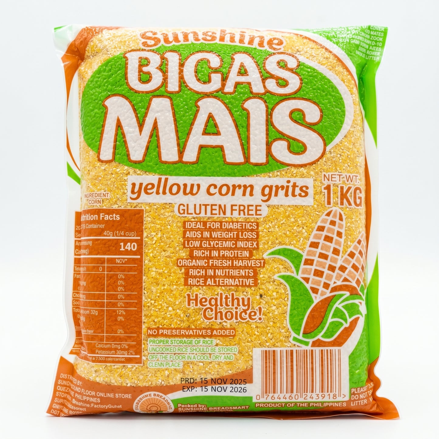SUNSHINE BIGAS MAIS YELLOW CORN GRITS 1KG