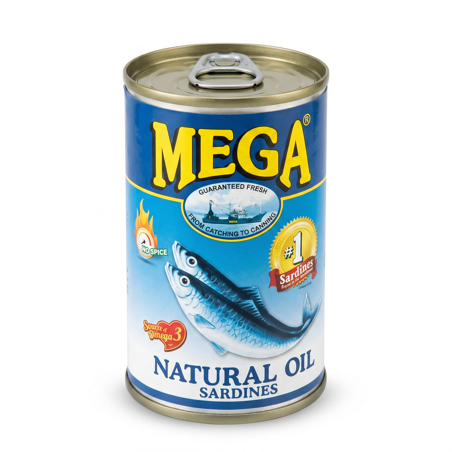 MEGA SARDINES NATURAL OIL 155 GM