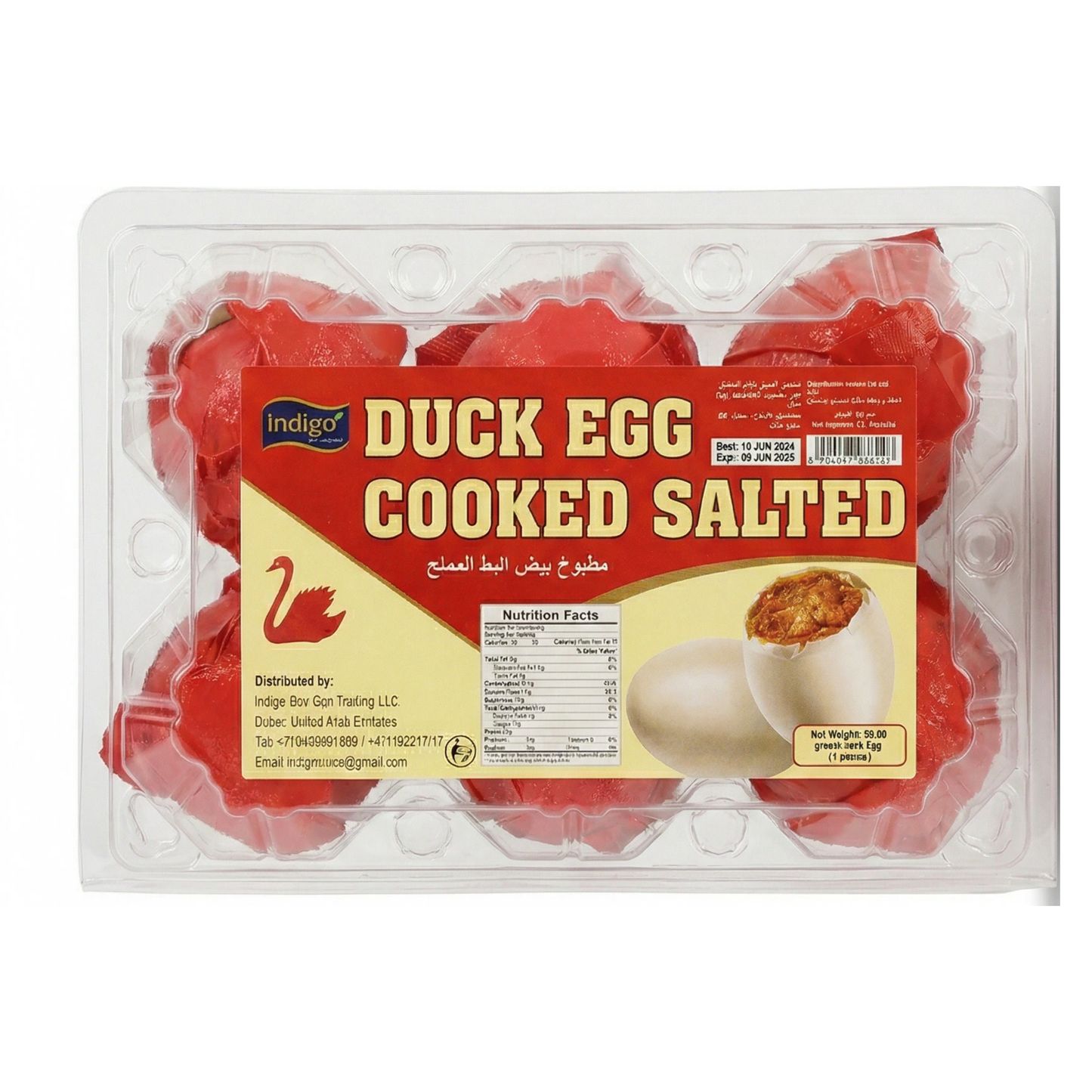 INDIGO FRESH DUCK EGG COOKED SALTED EGG 6PCS