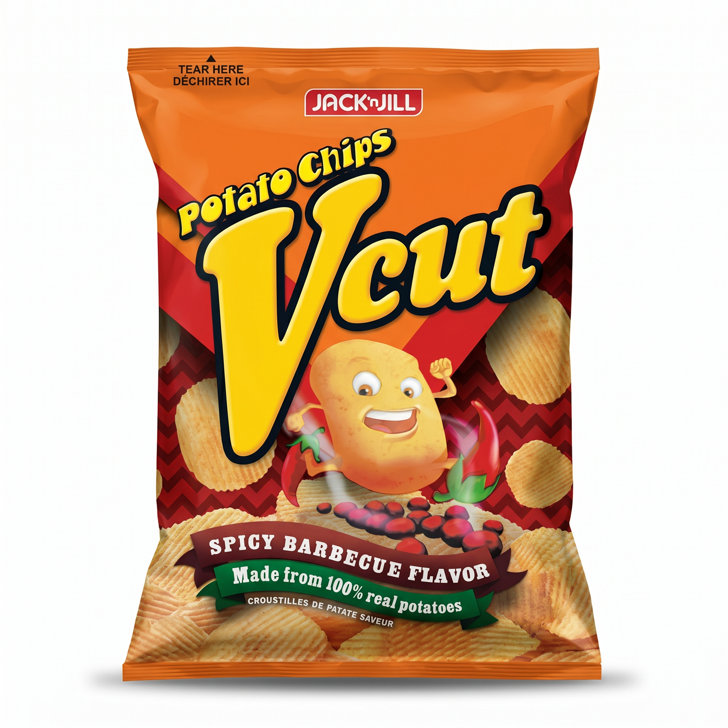 JACK N JILL V CUT POATO CHIPS SPICY BARBEQUE 60GM