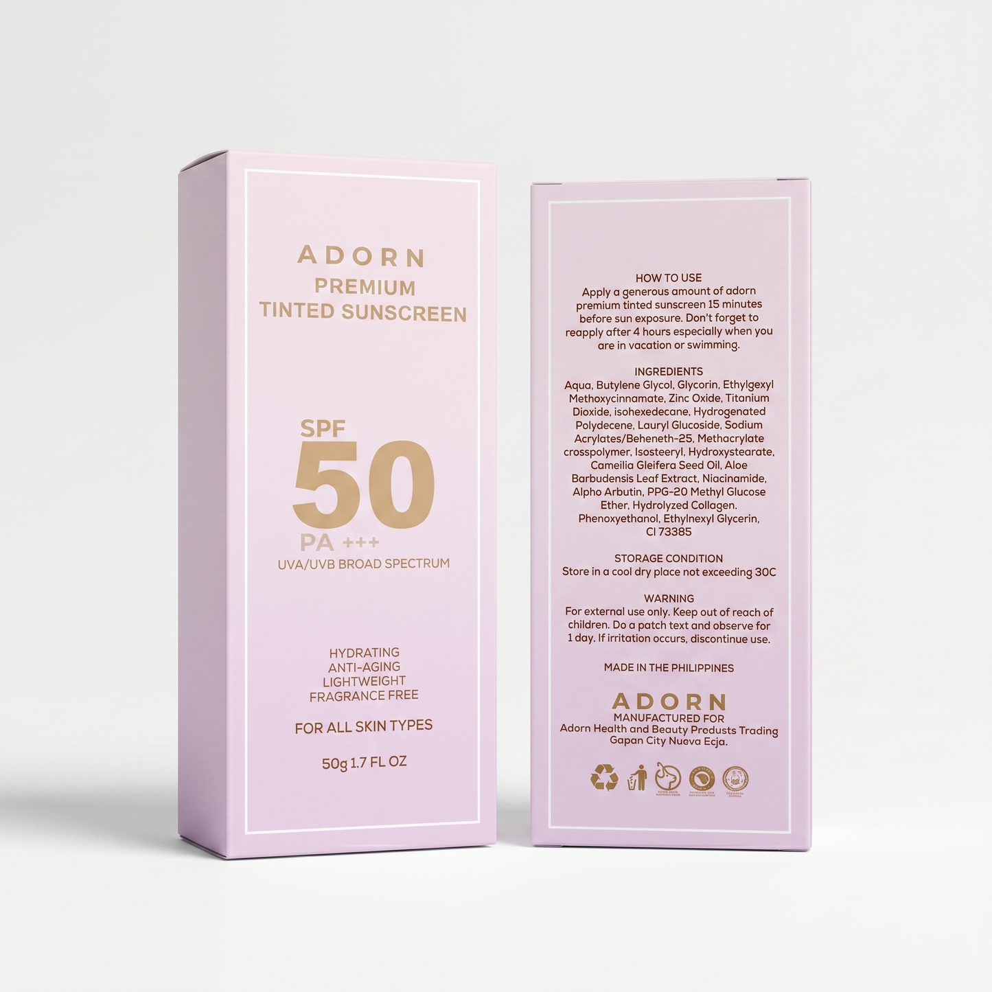 ADORN PREMIUM TINTED SUNSCREEN SPF 50