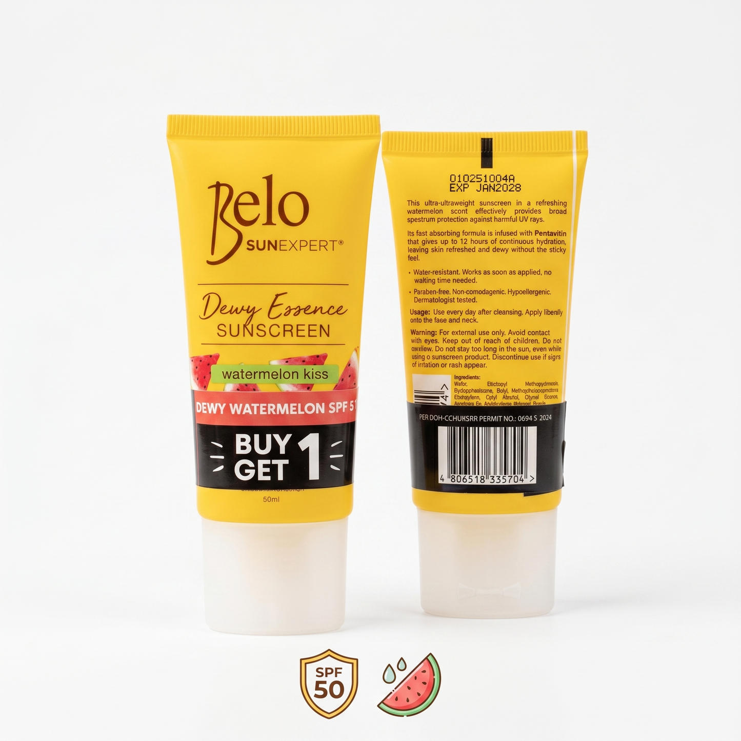 PROMO BELO SUNEX DEWY WATERMELON BOGO 50ML X 2PCS