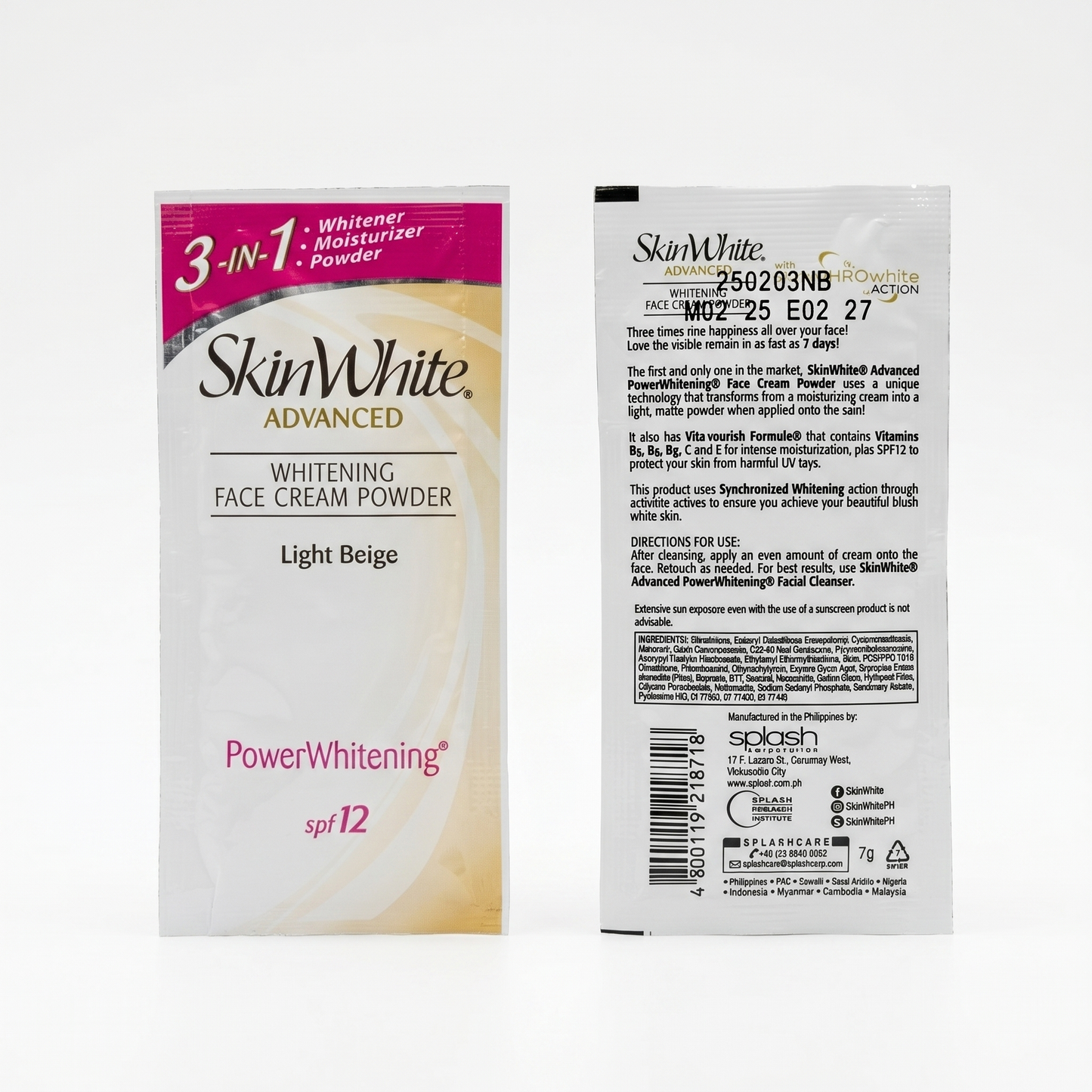 SKIN WHITE WHITENING FACE CREAM POWDER LIGHT BEIGE 7GM