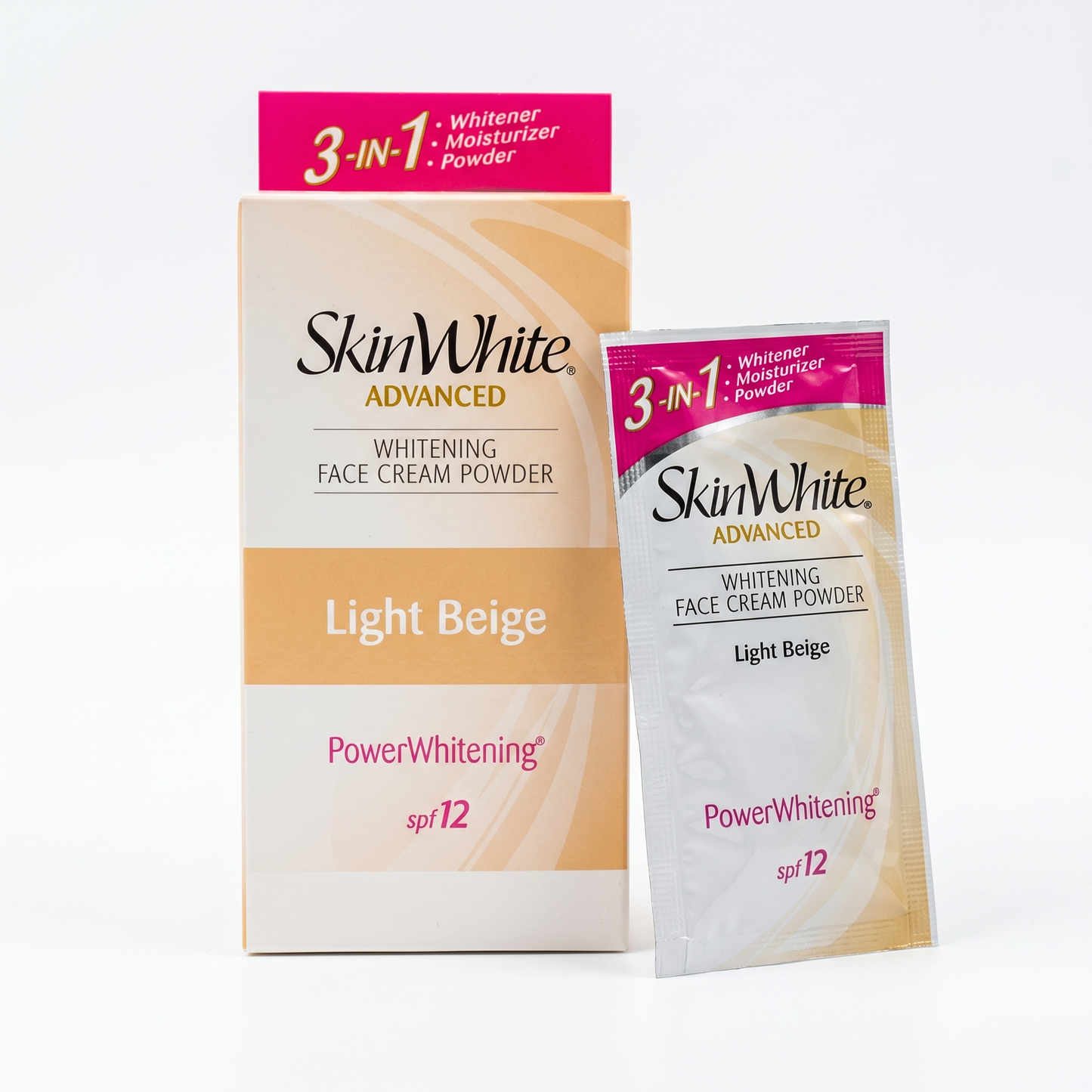 SKIN WHITE WHITENING FACE CREAM POWDER LIGHT BEIGE 7GM