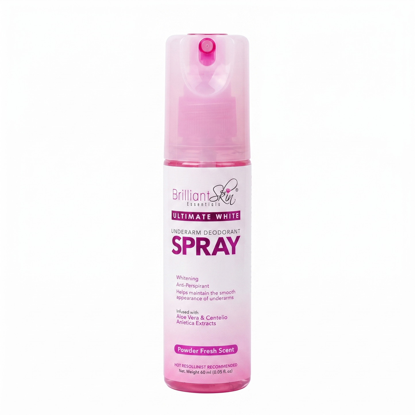 BRILLIANT ULTIMATE WHITE UNDERARM DEODRANT SPRAY 60ML