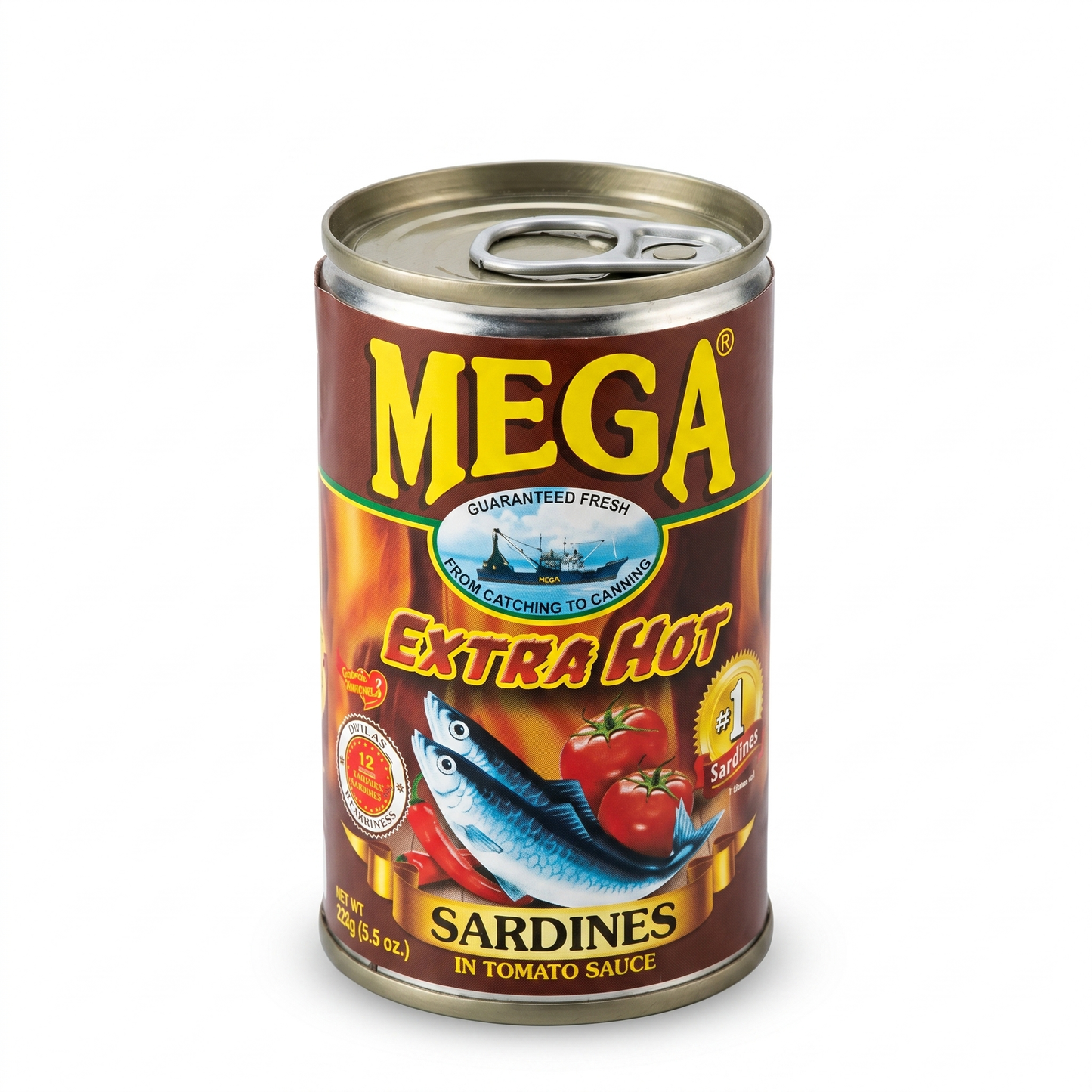 MEGA SARDINES TOMATO SAUCE EXTRA HOT 155 GM