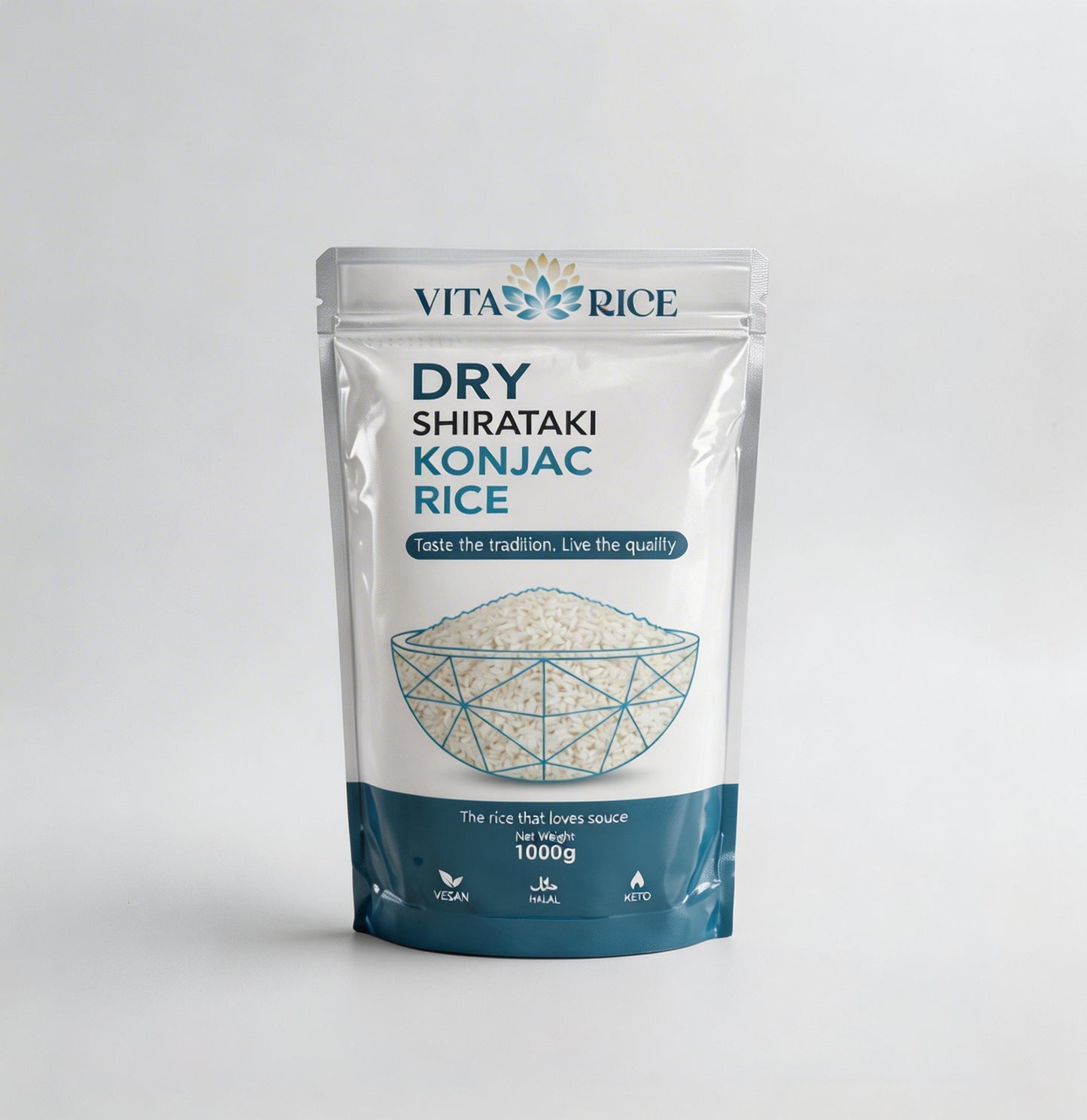 Vita Rice Dry Shirataki Konjac Rice 1000g – Low Calorie Keto & Diabetic-Friendly Rice